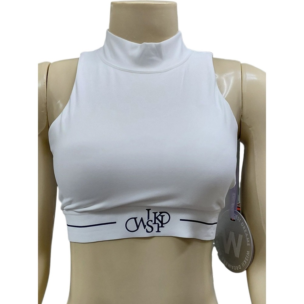 WISKII Stylish Cutout Mock Bra Ivory Size Medium NWT
